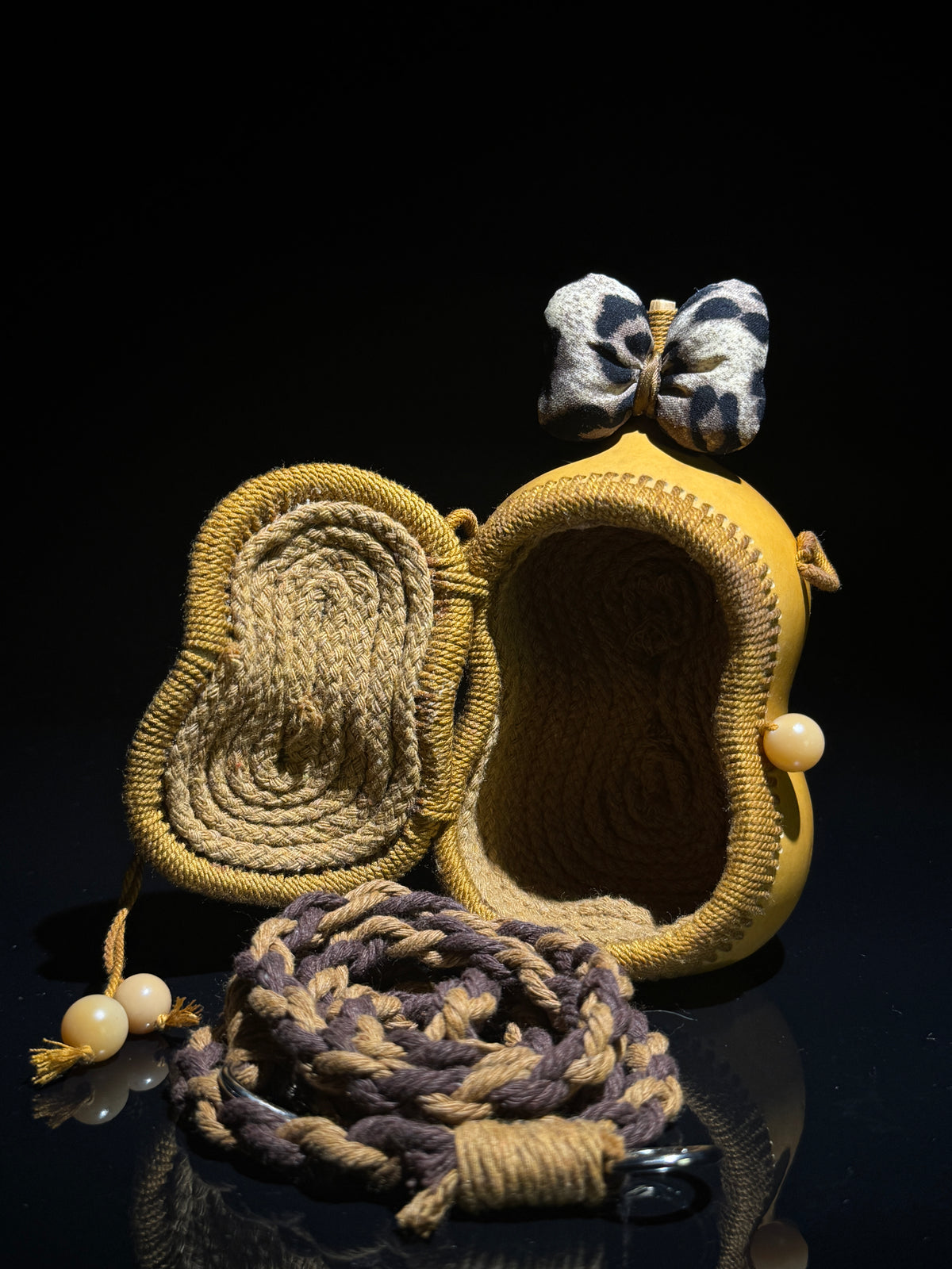 B001 crafted gourd crossbody bag, primary view