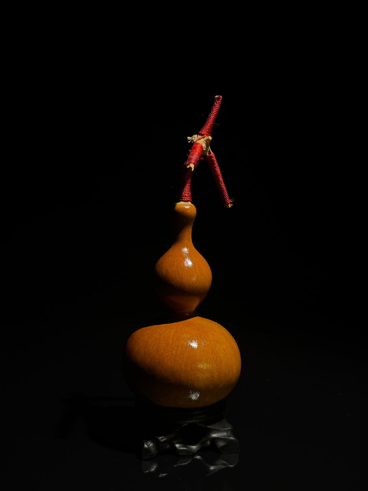 H022 Tianjin-mouth natural handheld gourd, detail view