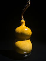 T002 natural-split crafted gourd, detail view