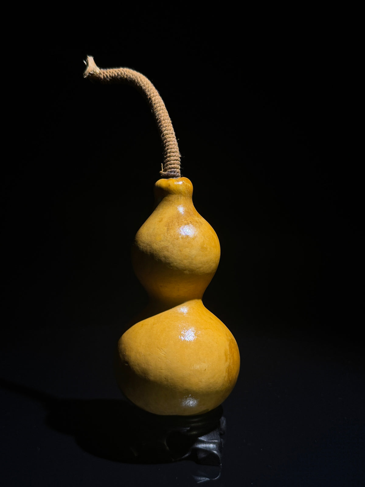 T003 natural-split crafted gourd, alternate view